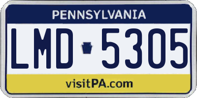 PA license plate LMD5305