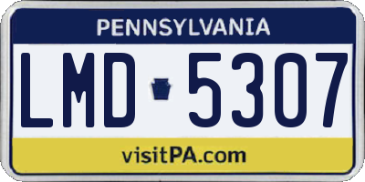 PA license plate LMD5307