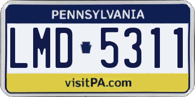 PA license plate LMD5311