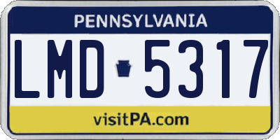 PA license plate LMD5317