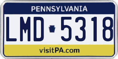 PA license plate LMD5318