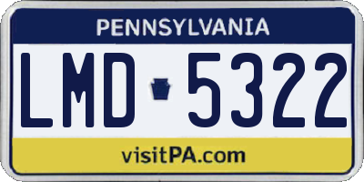 PA license plate LMD5322