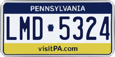 PA license plate LMD5324