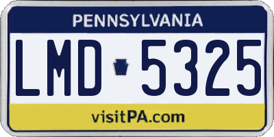 PA license plate LMD5325