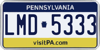 PA license plate LMD5333