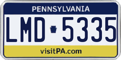 PA license plate LMD5335