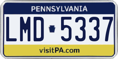 PA license plate LMD5337