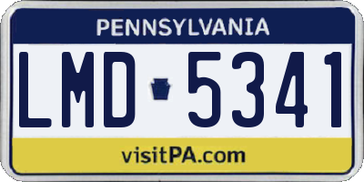 PA license plate LMD5341