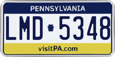 PA license plate LMD5348