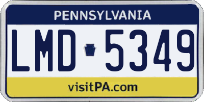 PA license plate LMD5349