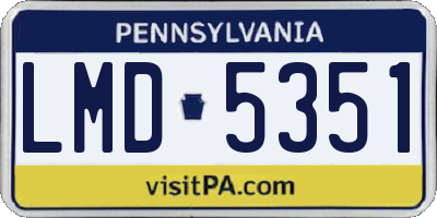 PA license plate LMD5351