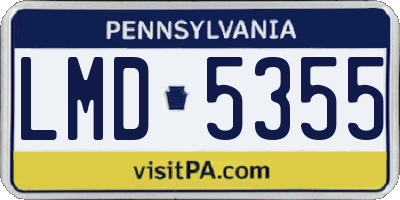 PA license plate LMD5355