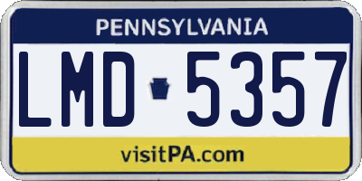 PA license plate LMD5357