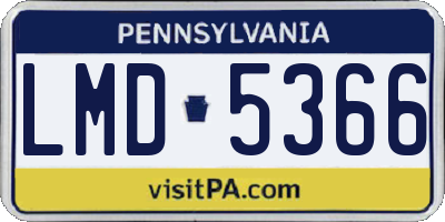 PA license plate LMD5366