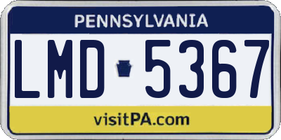 PA license plate LMD5367