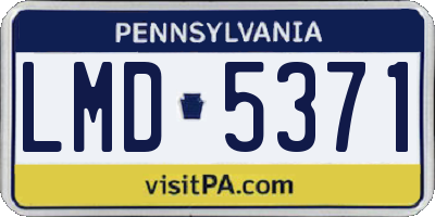 PA license plate LMD5371