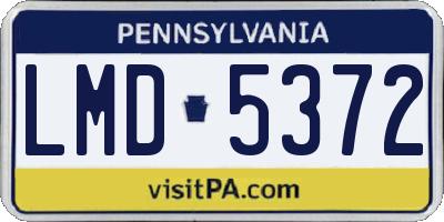 PA license plate LMD5372
