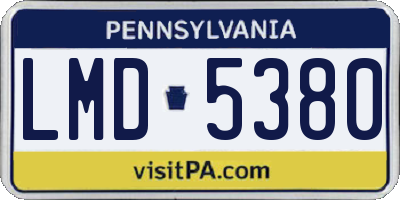 PA license plate LMD5380