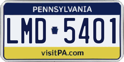 PA license plate LMD5401