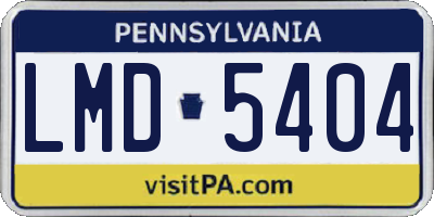 PA license plate LMD5404