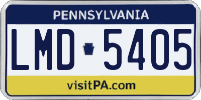 PA license plate LMD5405