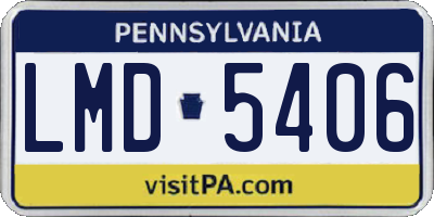 PA license plate LMD5406