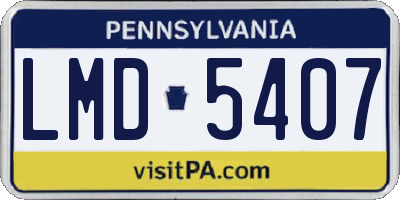 PA license plate LMD5407
