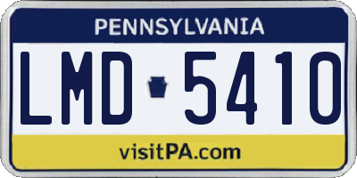 PA license plate LMD5410