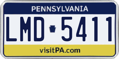PA license plate LMD5411