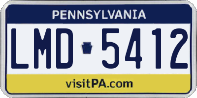 PA license plate LMD5412