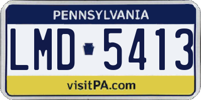 PA license plate LMD5413