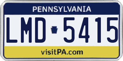 PA license plate LMD5415