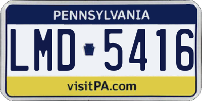 PA license plate LMD5416