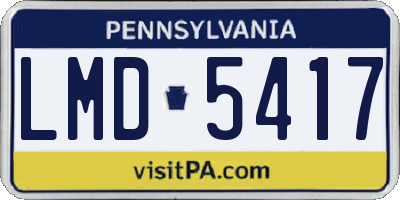 PA license plate LMD5417