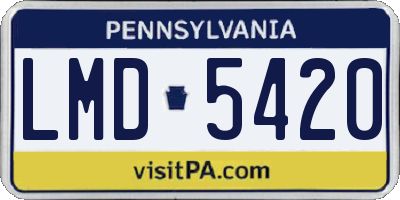 PA license plate LMD5420