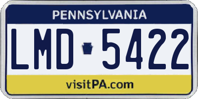 PA license plate LMD5422