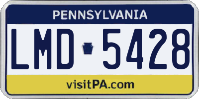 PA license plate LMD5428