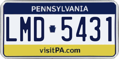 PA license plate LMD5431