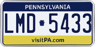 PA license plate LMD5433