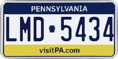 PA license plate LMD5434