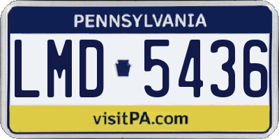 PA license plate LMD5436