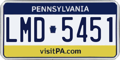 PA license plate LMD5451
