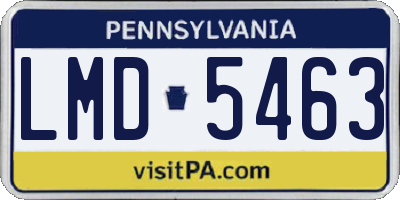 PA license plate LMD5463