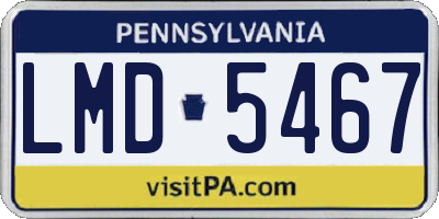 PA license plate LMD5467