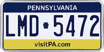 PA license plate LMD5472