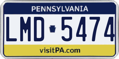 PA license plate LMD5474