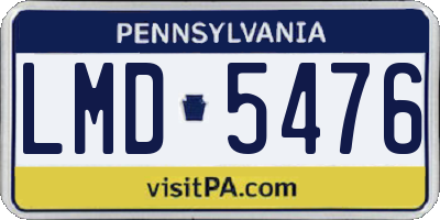 PA license plate LMD5476