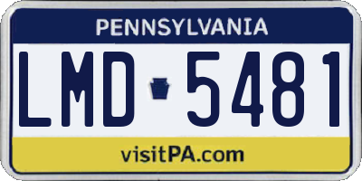 PA license plate LMD5481