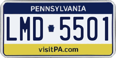 PA license plate LMD5501