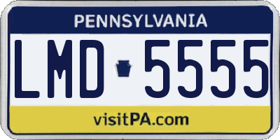 PA license plate LMD5555